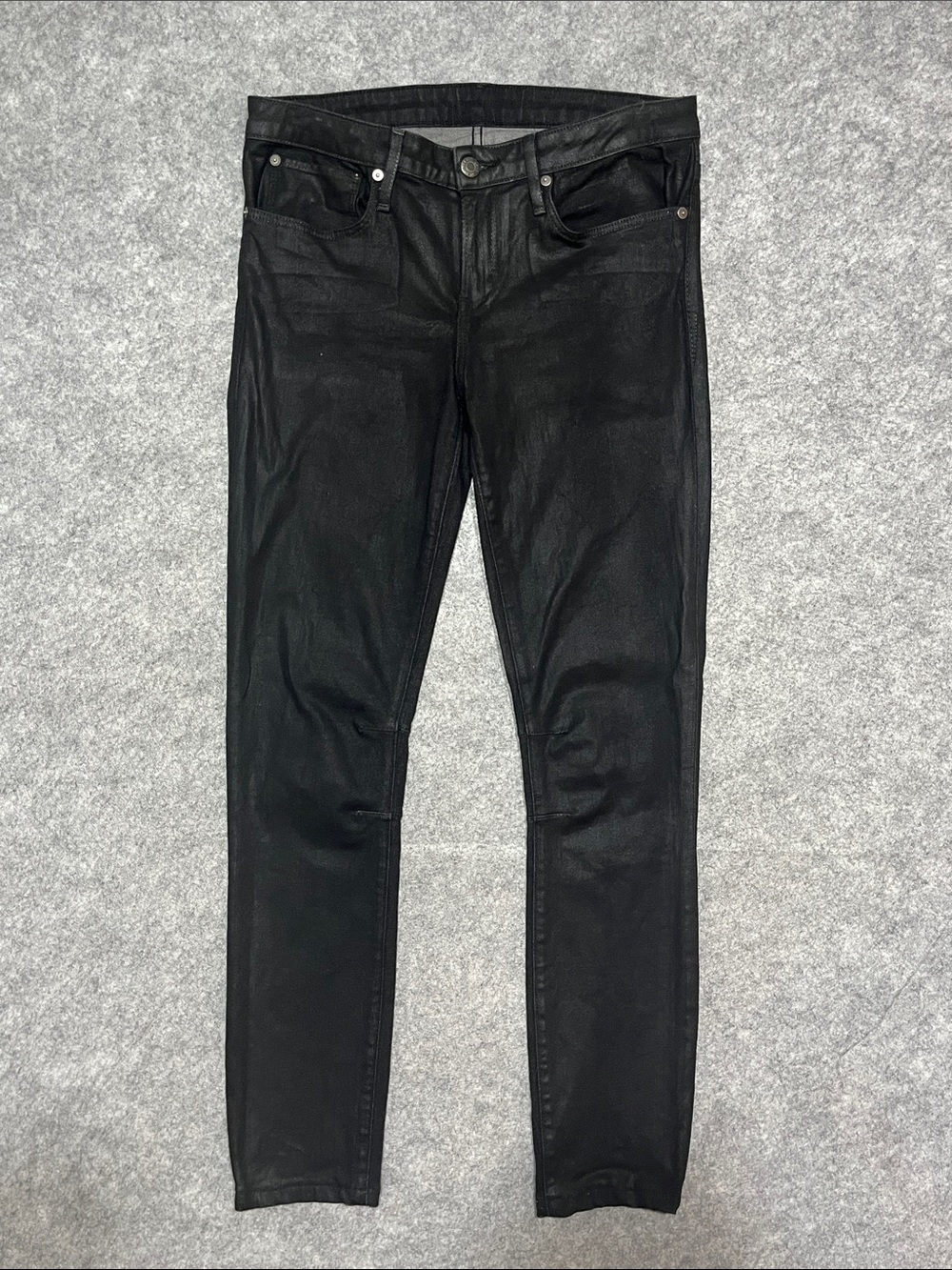 Helmut Lang Black Coated Skinny Jeans